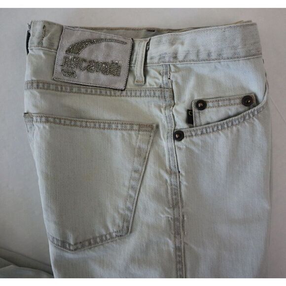 Just Cavalli Women's Sz 29" Waist Blue Faded Button Fly Straight Leg Jeans $300+ - Picture 8 of 10